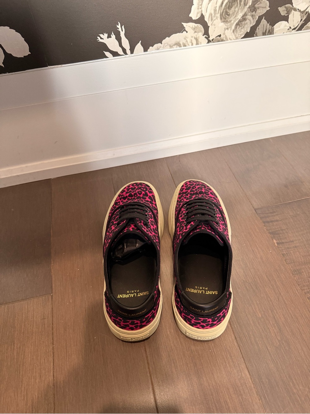 Saint Laurent Pink Leopard Sneakers - Picture 6 of 9